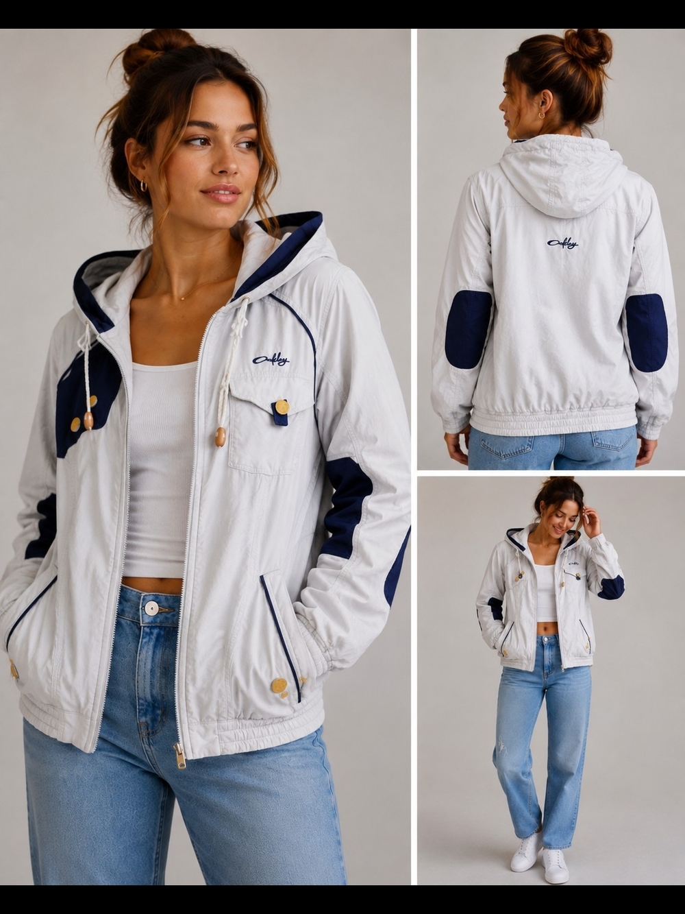 🤍 Oakley White Hooded Jacket | Women's Medium 🤍